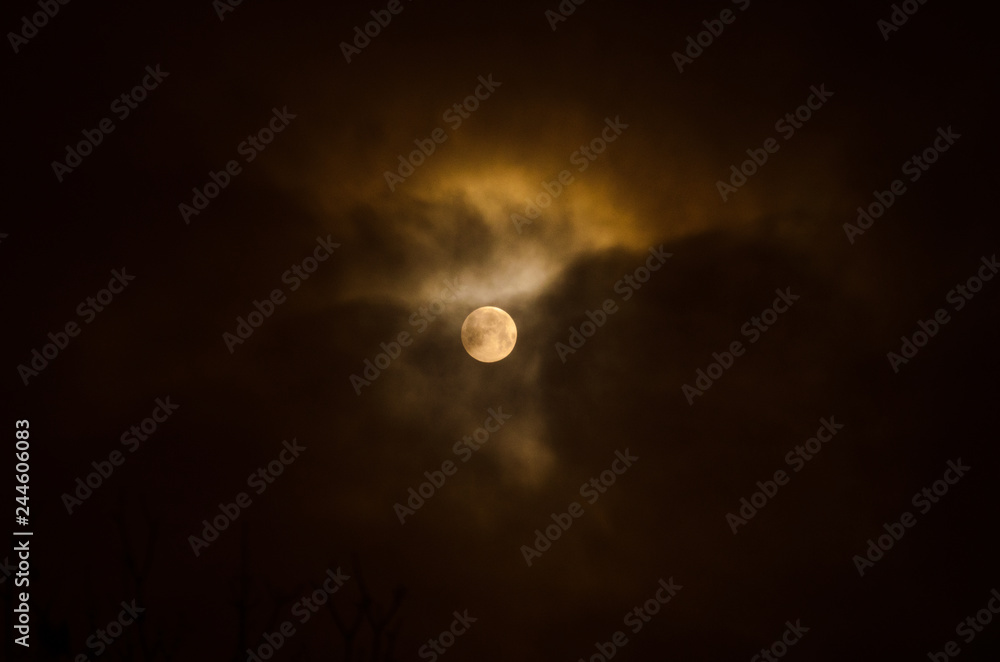 Moon eclipse in full moon. Super blue blood moon Moon eclipse in full moon. Super blue blood moon