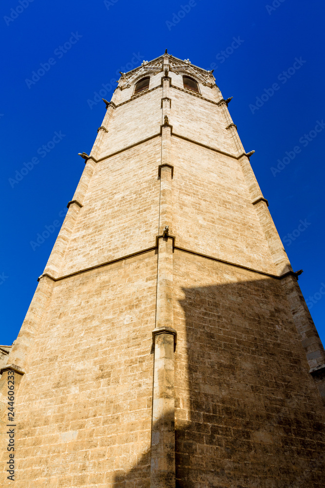 The belfry, known as Micalet, of the Saint Mary's Cathedral in Valencia, Spain.
