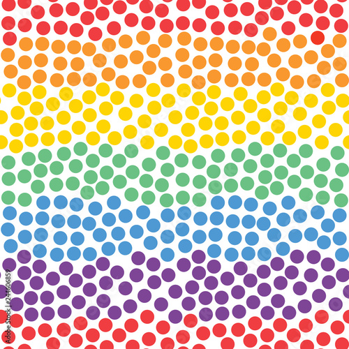 LGBT rainbow seamless pattern with bubbles. Vector illustration for pride flag.