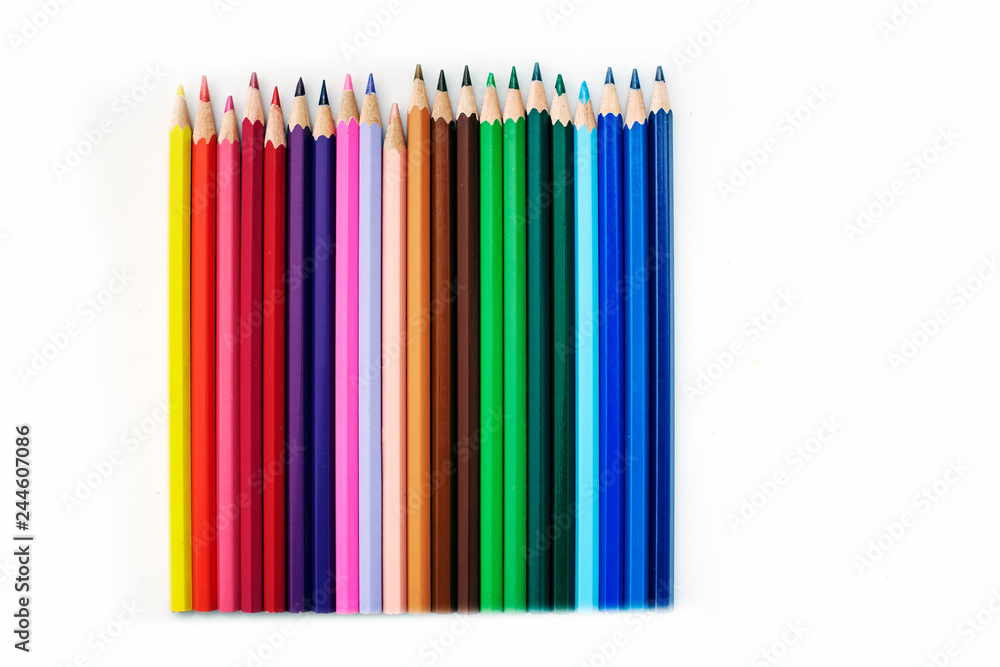 Coloured pencils isolated on the white background Coloured pencils isolated on the white background