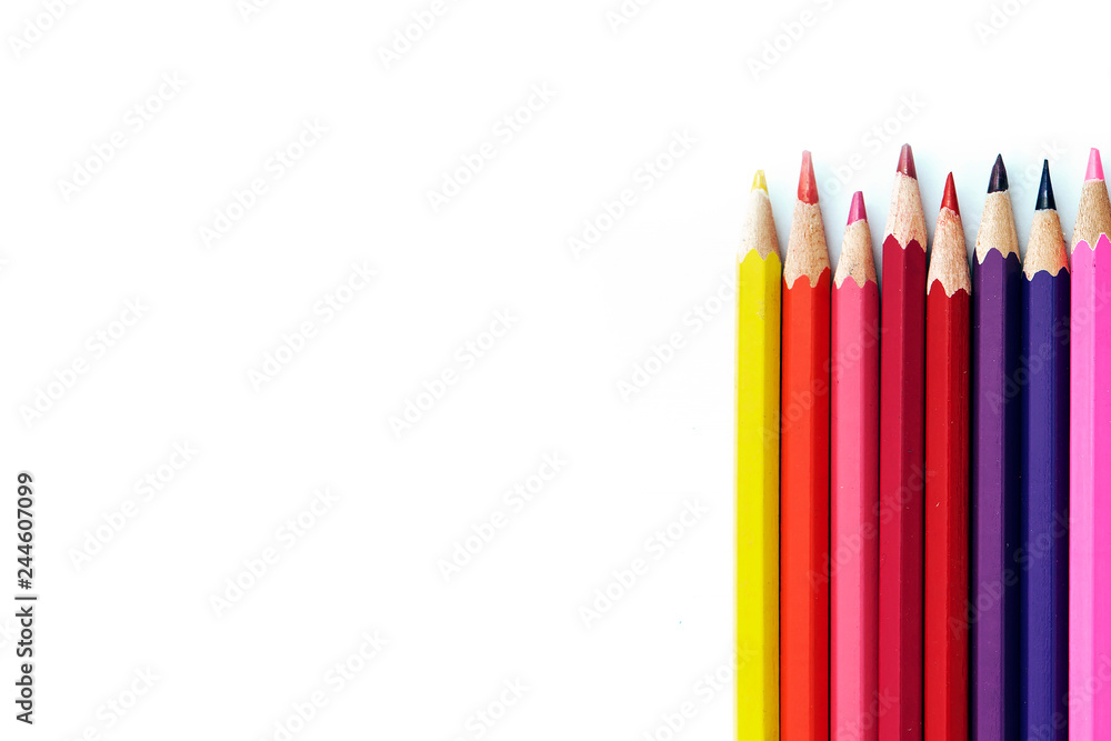 Coloured pencils isolated on the white background Coloured pencils isolated on the white background