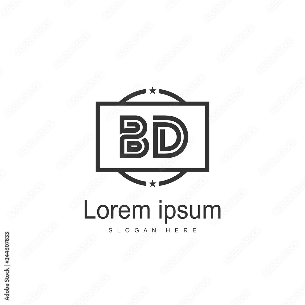 Initial BD Letter Logo Template Design