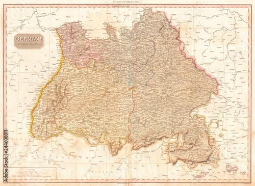 1818  Pinkerton Map of Southwestern Germany  Bavaria  Swabia  John Pinkerton  1758     1826  Scottish antiquarian  cartographer  UK
