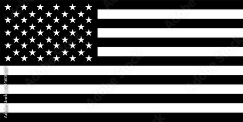 usa black and white flag