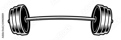 Black and white illustration of a barbell