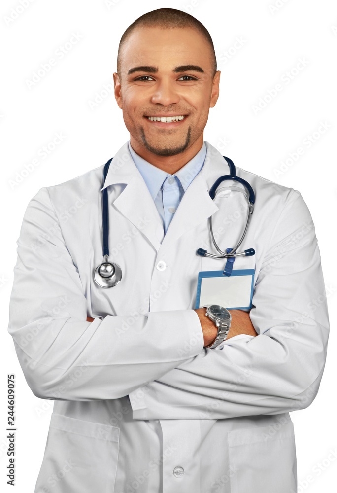 Fototapeta premium Doctor with Arms Folded - Isolated