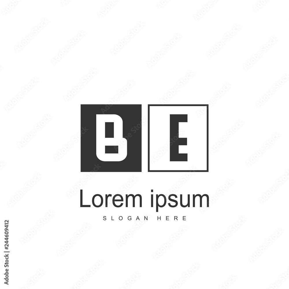 Obraz premium Initial BE Letter Logo Template Design