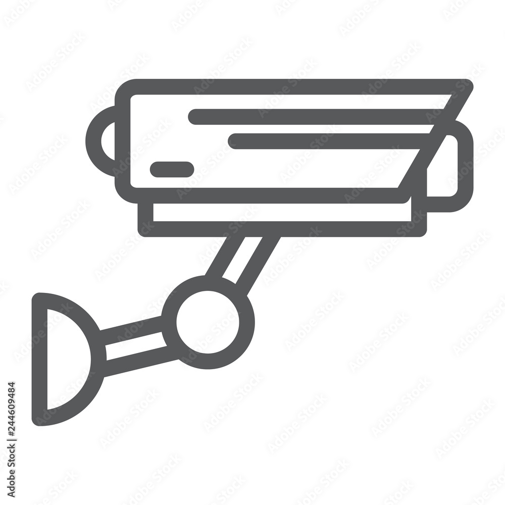 CCTV line icon, security and monitoring, surveillance camera sign, vector graphics, a linear pattern on a white background. CCTV line icon, security and monitoring, surveillance camera sign, vector graphics, a linear pattern on a white background.