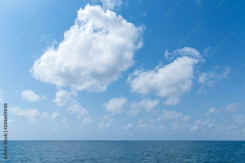 Blue sky and sea.