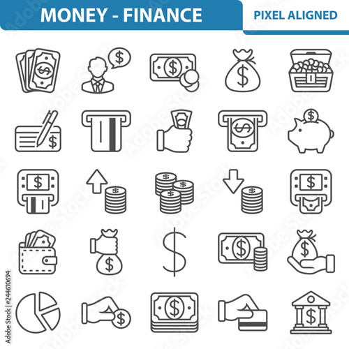 Wallpaper Mural Money - Finance Icons Torontodigital.ca