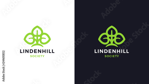 Leaf Logotype template, positive and negative variant, corporate identity for brands, nature logo