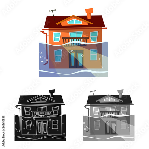 Isolated object of weather and distress logo. Set of weather and crash stock vector illustration.