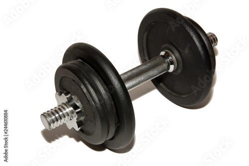 Black collapsible dumbbells. Isolated on white background.