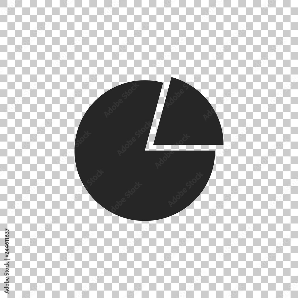 Pie chart infographic icon isolated on transparent background. Diagram chart sign. Flat design. Vector Illustration Pie chart infographic icon isolated on transparent background. Diagram chart sign. Flat design. Vector Illustration