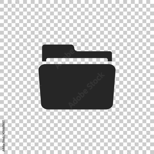 Folder icon isolated on transparent background. Flat design. Vector Illustration
