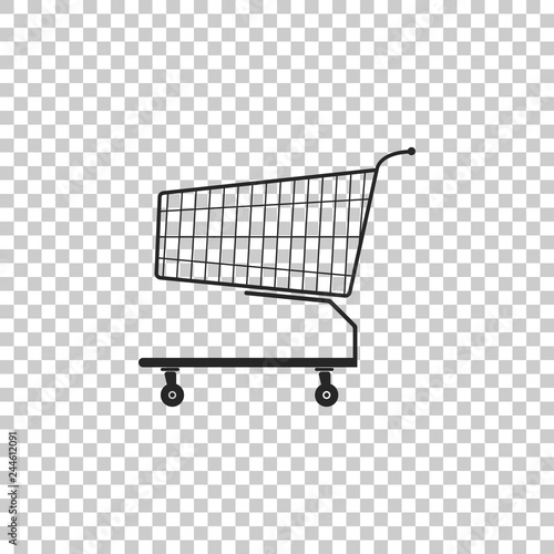 Shopping cart icon isolated on transparent background. Flat design. Vector Illustration