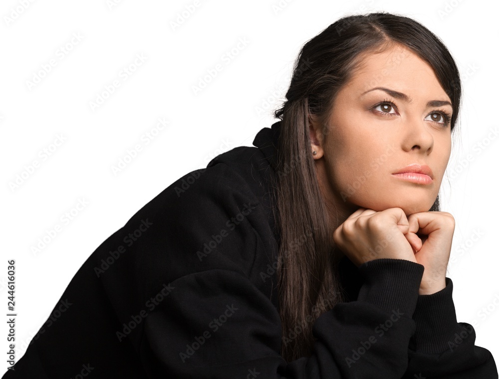 Portrait of a Thinking Young Woman Portrait of a Thinking Young Woman