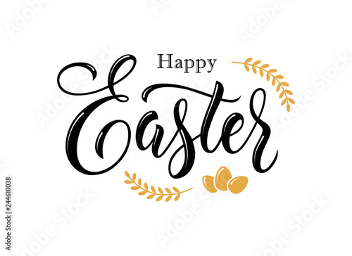 Happy Easter hand drawn lettering.