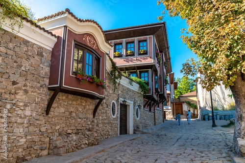 amazing street in Plovdiv city in Bulgaria photo