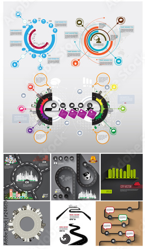 Business infographic elements data visualization vector design