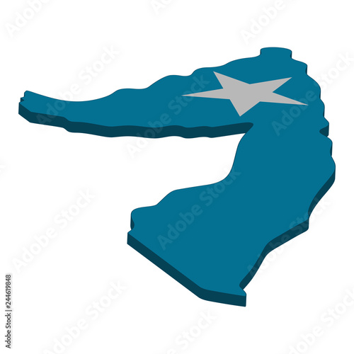 Fototapeta Naklejka Na Ścianę i Meble -  map of Somalia - 3D flag