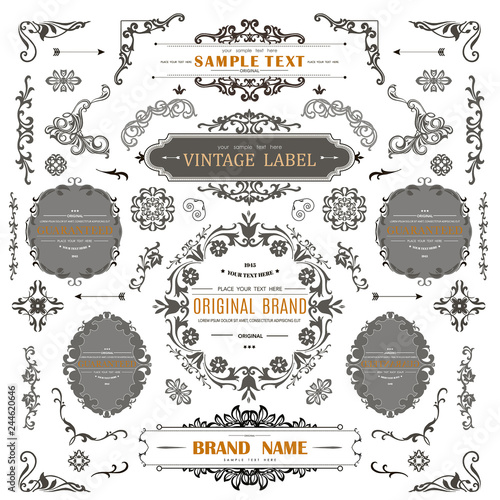 Set of Vintage Decorations Elements.