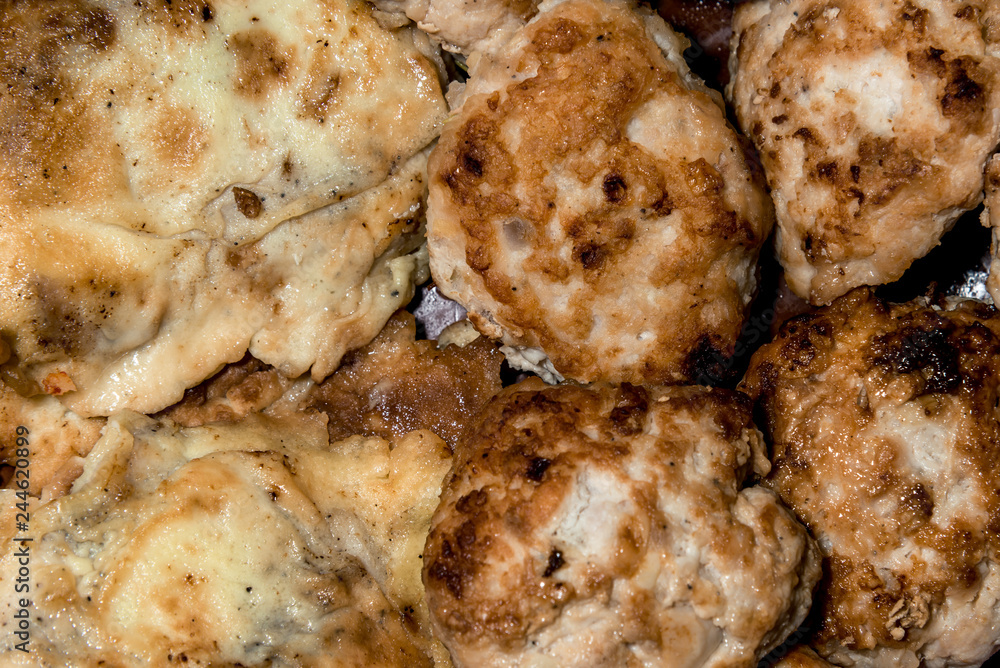 fried meatballs and meat for the whole frame fried meatballs and meat for the whole frame