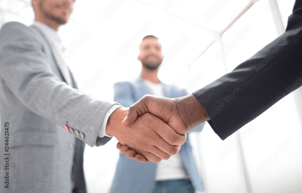 Handshake in front of business people