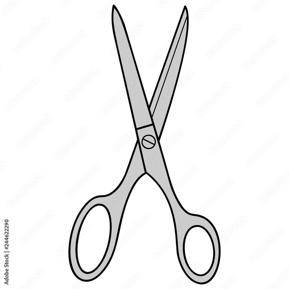 Scissors Cartoon - A vector cartoon illustration of a pair of Scissors. Scissors Cartoon - A vector cartoon illustration of a pair of Scissors.