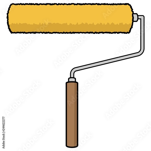 Paint Roller - A vector cartoon illustration of a Paint Roller.