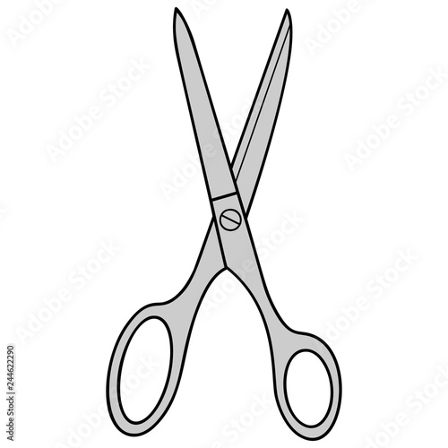 Scissors Cartoon - A vector cartoon illustration of a pair of Scissors.