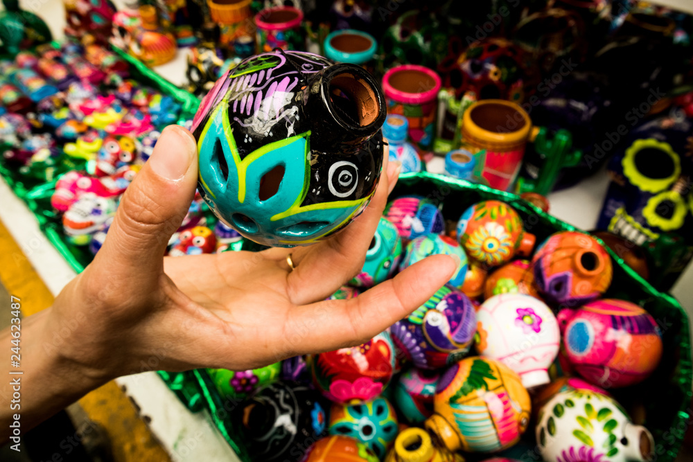 Hand Painted Christmas Bulbs in Mexico City