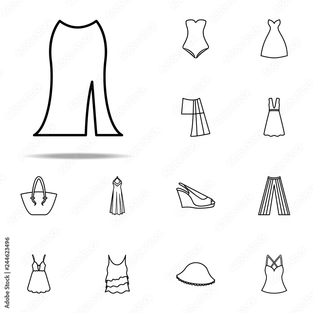skirt with neckline icon. Summer Clothes icons universal set for web and mobile skirt with neckline icon. Summer Clothes icons universal set for web and mobile