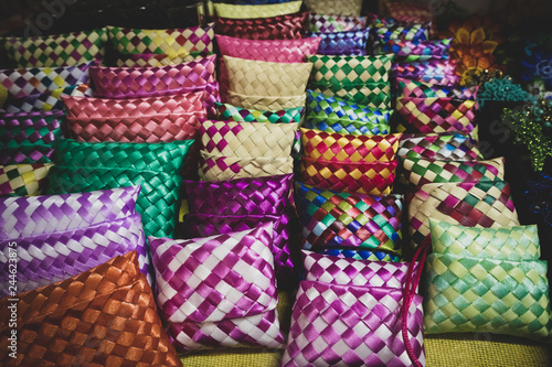 Colorful Baskets at Market in Mexico CIty © Xhico