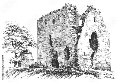 Old castle #sketch #isolated #vector