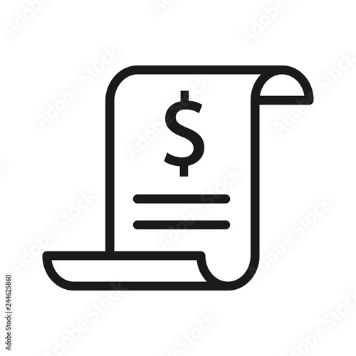 Money. Line Icon Vector. Payment system. Coins and Dollar cent Sign isolated on white background. Flat design style. Business concept.