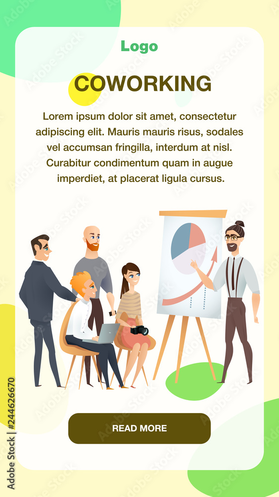 Freelancer Make Presentation in Coworking Space Freelancer Make Presentation in Coworking Space