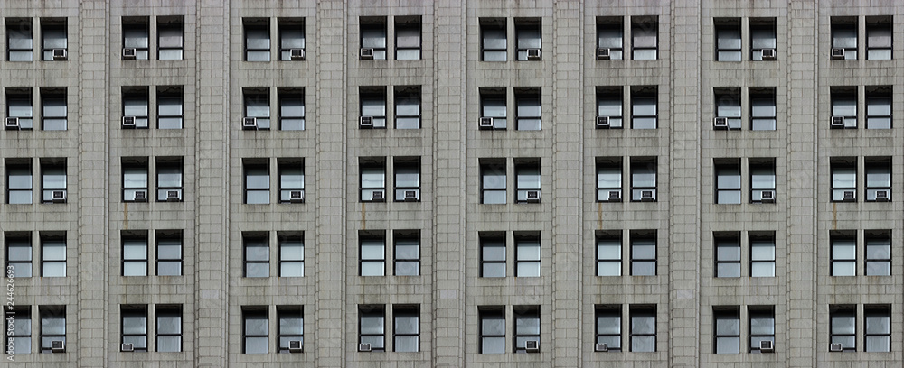 External wall of a building with many windows