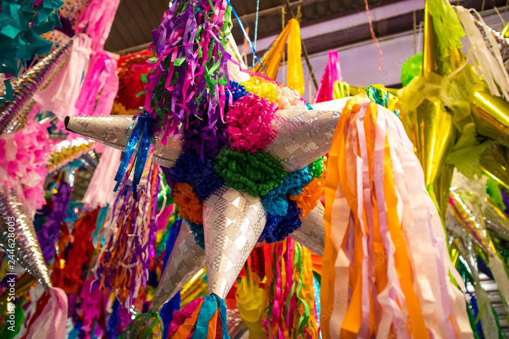 Piñatas Hanging  at Market in Mexico City