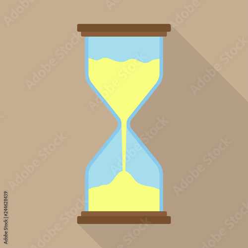 sandglass with shadow icon. flat design