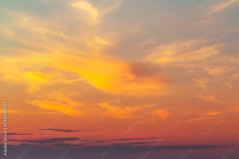 sky during a colorful, bright orange sunset