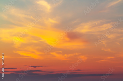 sky during a colorful, bright orange sunset © Галина Сандалова
