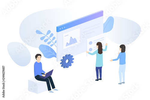 Vector illustration concept for web banner, business presentation.