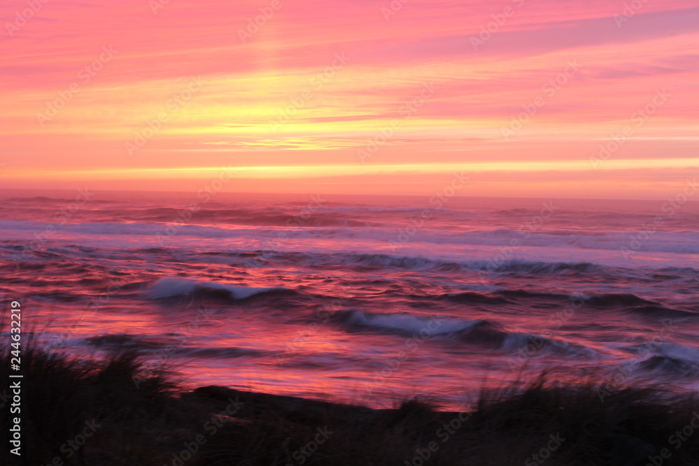 Soft Focus Pink, Orange, Lavender and White Beach Sunset