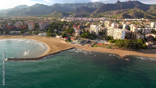 Benicassim, village of Castellon.Spain. Aerial photo by Drone