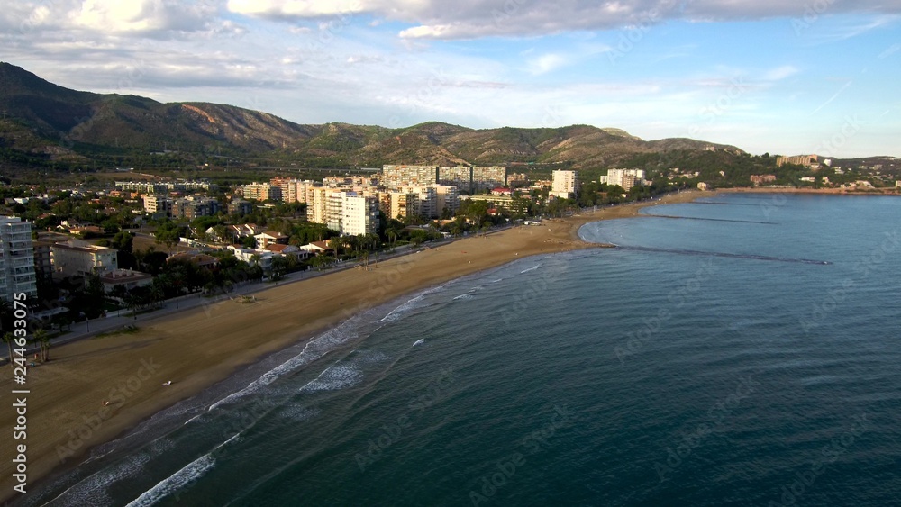 Beach of Benicassim. Castellon. Spain. Drone Photo