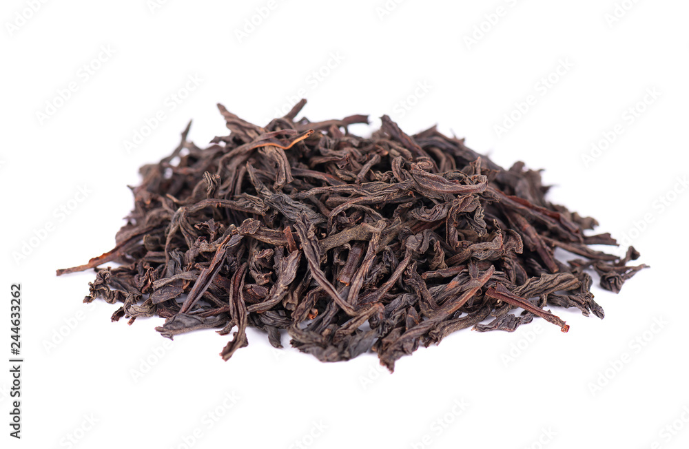 Fototapeta premium Black Ceylon tea with bergamot, isolated on white background.