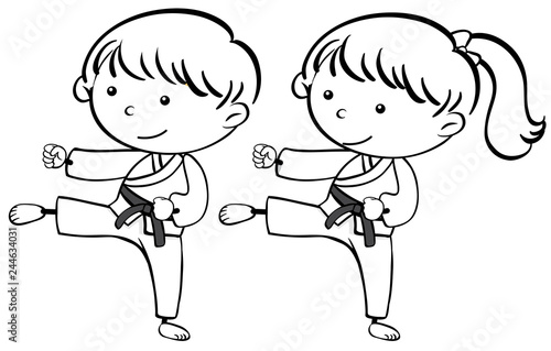 A sketch of karate kids
