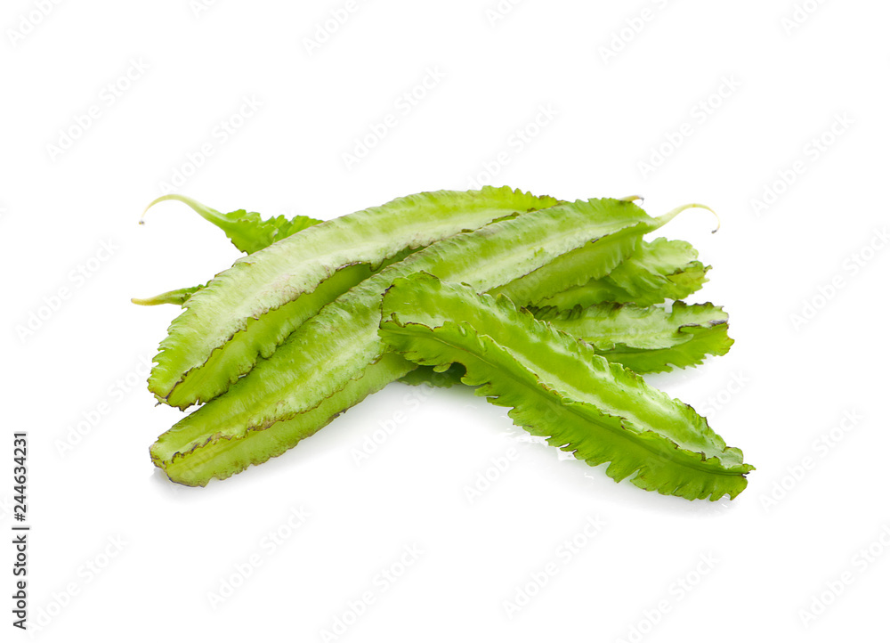 Fresh Winged beans isolated on white background Fresh Winged beans isolated on white background