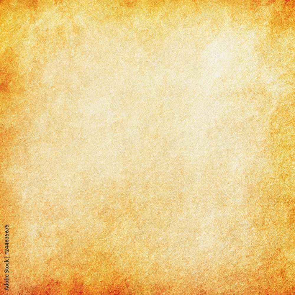 Grunge background orange, old paper texture, vintage, stains, streaks,  rough, antique, blank, yellow, beige, page, paper Stock Illustration |  Adobe Stock